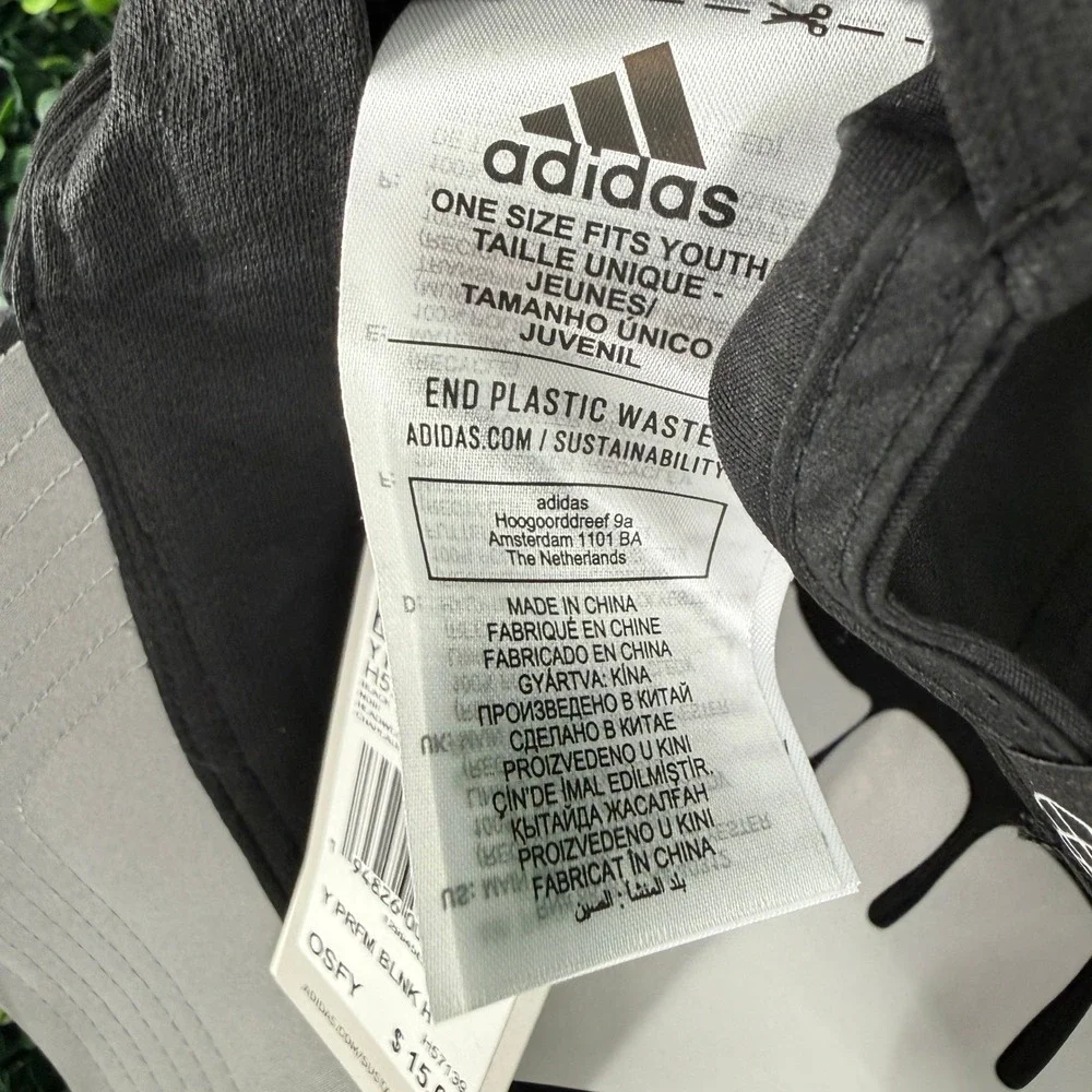 Adidas Youth Performance Golf Hat Black Adjustable Snapback Cap H57139 NEW